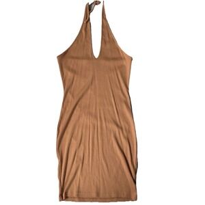 Women's Sleeveless Convertible Knit Bodycon Dress Wild Fable Cognac Size‎ Medium